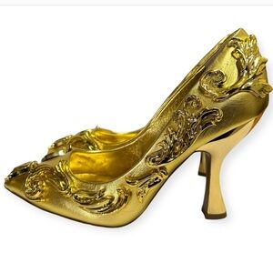 Moschino Baroque Golden Heels Shoe 40 9 9.5 Queen Halloween Costume Warrior
